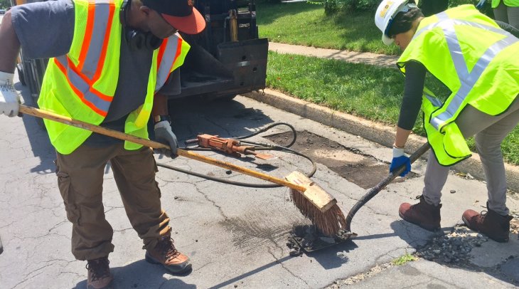 Baltimore mayor highlights progress in filling city potholes after difficult winter